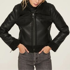 Unreal Fur Black Leather Jacket